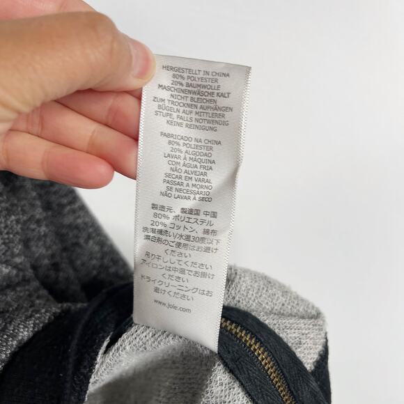 Soft Joie Medium M Heather Gray Black Side Zip Sweatshirt Pullover Crew Neck - Picture 7 of 7